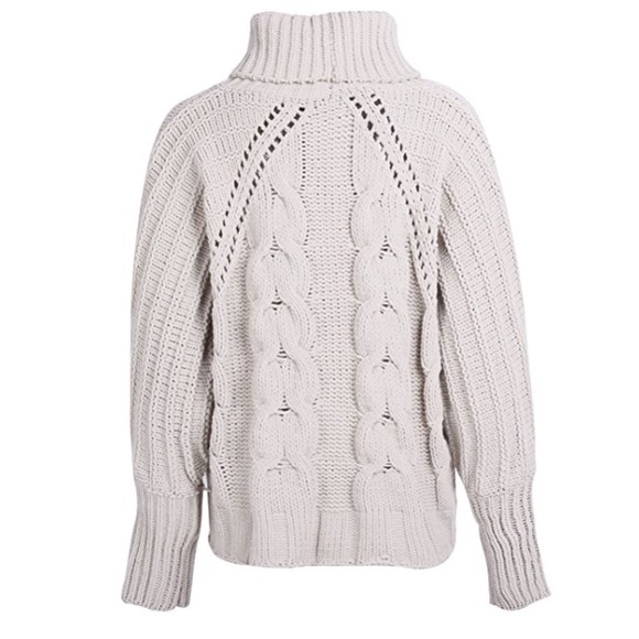 💥 LAST ONE Chunky Knit Turtleneck Sweater Putty - Picture 6 of 6